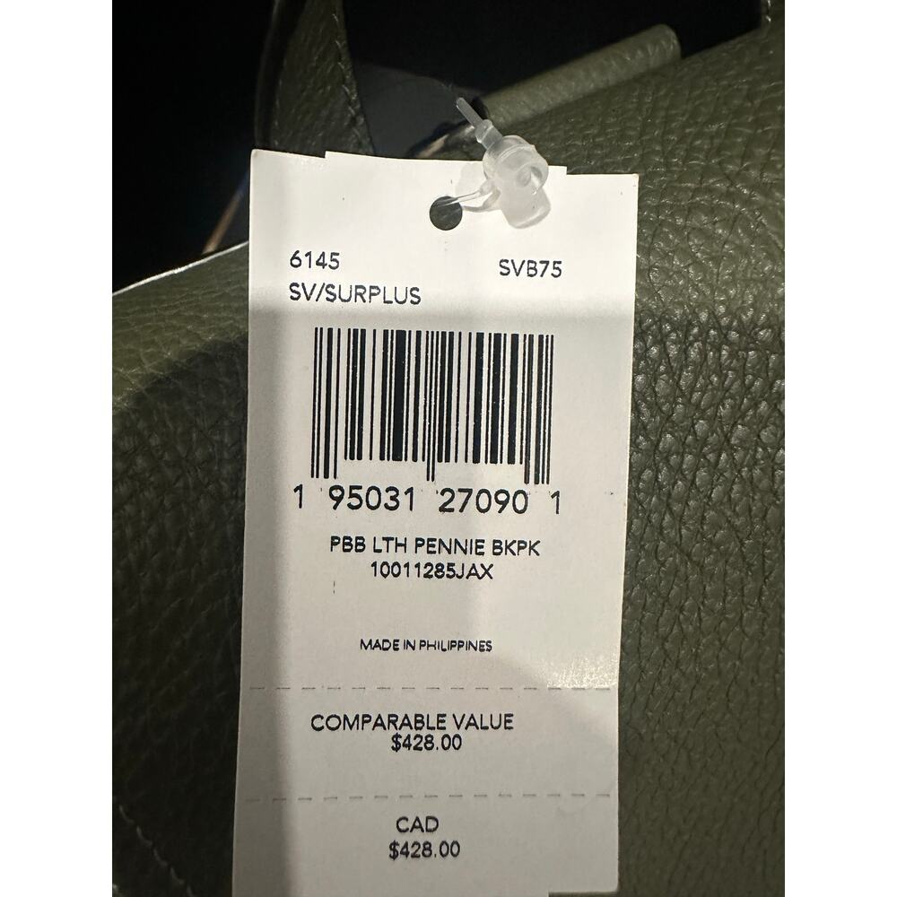 Coach Pennie Backpack 6145 Surplus Olive Green Pebbled Leather Original Tag - Picture 3 of 16